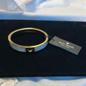 Kate Spade Gold and White Bangle Bracelet